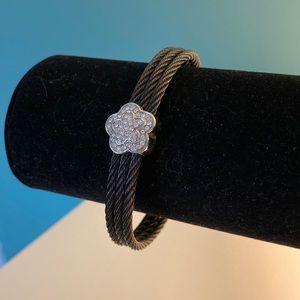 Black cable cuff bracelet